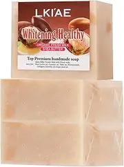 LKIAE Organic Fresh Milk Whitening Soap Bar, Lighten, Moisturizes and Nourishes Skin, Improve Skin Elasticity, Handmade Soap For Face, Body,Hands, 150g (Pack of 3)