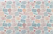 EDIBLE PATTERNED RICE WAFER PAPER TRAVEL STAMP CAKE TOPPER WRAP FRILL
