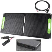 SOLAR PANEL KIT 100W UNIVERSAL with charge box and 2M MC4 to bare end charge cable
