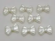 200 Ivory Acrylic Pearl Flatback Bows BowKnot Cabochons 12mm Scrapbook Craft
