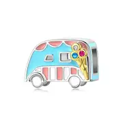 Colorful Enamel Ice-cream Car Beads Charm Fit Bracelet Silver plating DIY Jewelry