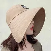 [Ling88] Women Summer Large Wide Brim Adjustable Visor Beach Hats Foldable Anti-Uv Women Sun Hat Outdoor Travel Panama Female Cap Bonnet,Sun Hat Big Brim Hat-2