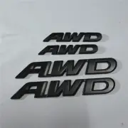 2x Big + 2x Small Matte Black AWD Metal Emblem Sticker Badge Decal Turbo 4WD 4x4 (for: Peugeot)
