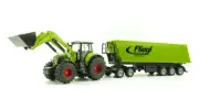 Siku 1949 Claas Axion 850 Tractor with Frontloader, Dolly Tipping Trailer 1:50