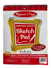 9" x 12" Sketch Book, 50 Sheets Spiral Bound, Acid-Free for Drawing & Painting
