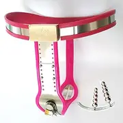 HCUDFN Stainless steel chastity belt, chastity device with removable anal plug and vaginal plug, chastity cage panties, sex toy for women and couples(130cm-140cm)