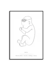 [Namly Design] Personalised Birth Poster with Flower Crown