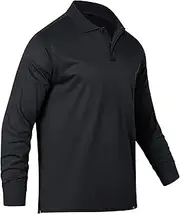 FUXERT Men's Long Sleeve Polo Shirt Athletic Golf Polo Shirts for Men Quick-Dry Performance Casual Collared Shirts