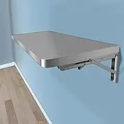 Wall Mounted Table Stainless Steel Laundry Folding Table Floating Fold Down Kitchen Table Heavy Duty Collapsible Workbench for Bathroom Office(100x30cm/40x12in)