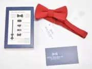 Bow Tie House Small Bowtie Red Formal Wear Clip On Pre Tied Solid Formal Wear