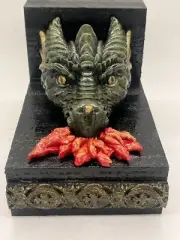 Handmade Timber Gothic Fire Breathing Dragon Bookend