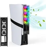 Growalleter PS5 Slim Horizontal Stand, Horizontal Cooling Bracket for PlayStation 5 Silm Console, Base Stand for 2023 Playstation 5 Disc & Digital Edition Holder with 4 USB 2.0 Ports, PS5 Pro, Cooling