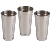 (3 Pack) 30 oz Stainless Steel Malt Cup, Blender Cup, Milkshake Cups by Tezzorio