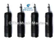 (4) 1/4" Female Jack to 1/8" Male Plug Mono Microphone Audio Mic Adapter VWLTW