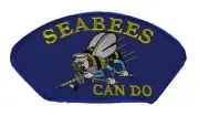 USN NAVY SEABEES CAN DO BLUE PATCH CB CONSTRUCTION BATTALION ENGINEER VETERAN