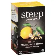 Bigelow Steep Tea, Chamomile Citrus Herbal, 1 Oz Tea Bag, 20/box RCB17707