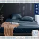 MEZAME | 24h台灣出貨🐾靛藍 台灣製 3M專利 天絲床包枕套組 吸濕排汗專利 素色混紡床包 日式床包 雙人