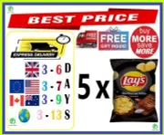 5 LAYS BARBECUE RIBS Potato Chips Crisps Snack 120g - FREE GIFT,SHIPPING