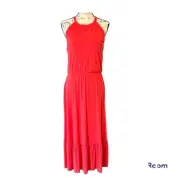 Cynthia Rowley Orange Ruffle Hem Maxi Dress