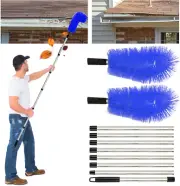 Gutter Cleaning Tool Telescopic Gutter Cleaning Brush with Stainless Steel Teles