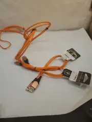 2 - CellTronix Titanium Xtra Long Cable USB Type C 8 Feet 080798418416-ORANGE