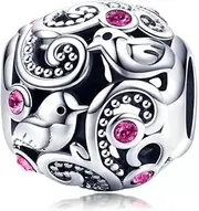 [Generic] Vintage Love Messenger Bird Charm Bead Bird Animal Genuine 925 Sterling Silver Compatible With Bracelet