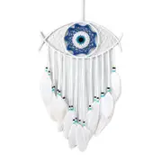 Catzon Evil Eye Dream Catcher Feather Wall Pendant Home Decoration-White