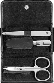 ZWILLING Manicure Set 3-Piece with Cowhide Leather Case, Professional Care for Hands and Feet, Black