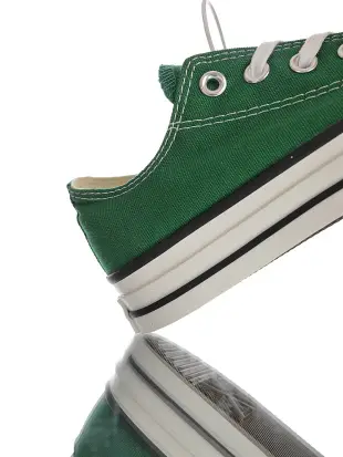 『好鞋堂』代購2020實拍原廠尺碼硫化底Converse All Star 日產加粗水線 1980S 帆布鞋 綠色低幫