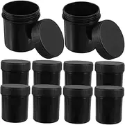 CLISPEED 10pcs Storage Jar with Wide Mouth and Airtight Seal Reusable Containers for Powders Liquids and Granules Lightweight for Travel and Home Use Black