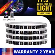 4X RGB 17.5'' WHEEL RING LIGHTS LED LIGHT FOR TRUCK CAR RIM LIGHTS BLUETOOTH APP