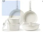 11-Piece Nonstick Cookware Set, Removable Handle, Induction Compatible,
