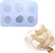 Marshmallow Silicone Mold 6 Cavities Wax Mold Resin Mold soap Mold Realistic Marshmallow Flexible Mold (1pcs)