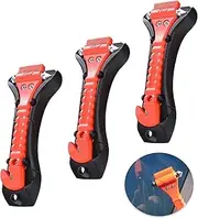 Emergency Hammer Disc Car Emergency Hammer with Seat Belt Cutter Emergency Hammer for Car Window Hammer Car for Seat Belt Cutter, Car Essentials Glass Breaker (Pack of 3)