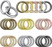 Ferraycle 18 Pcs Spring O Rings Alloy Round Clips Circle Trigger Spring O Ring 35mm Snap Buckle Clasp Rings Keyring Hook Snap Clip for Keychains Bags Purses Handbags DIY Crafts, 6 Colors
