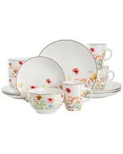 Elama Wildflower Meadow 16pc Stoneware Dinnerware Set