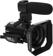 4K 18x Digital Zoom Video Camera, 48MP WiFi Vlogging Camera with IPS Touch Screen, External Hot Shoe, Blackout Hood, Portable Vlogging Camcorder for YouTube