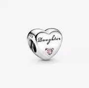 New Genuine Authentic Pandora Sterling Silver Daughter Heart Charm ~791726PCZ