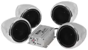 Boss Audio Systems Bluetooth Max Power 3" Chrome Speakers 1000w Amplifier MC470B