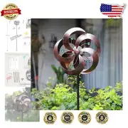 Multi-Color Solar Wind Spinner - Decorative Kinetic Metal Sculpture for Gardens