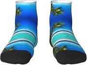 [JBYJBX] Palm Trees And Clear Sea Print Adult Socks Womens Mens Workout Thermal Cozy All-Season Gift Holiday Articles Use
