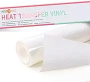 HTVRONT Rainbow White Glitter HTV Vinyl Roll - 12 x 6 FT Heat Transfer Vinyl for Cricut & Silhouette Cameo, Iron on Vinyl