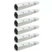 6x XLR 3P Male to 1/4" 6.35mm Stereo Female Adapter Converter Connector Nickel