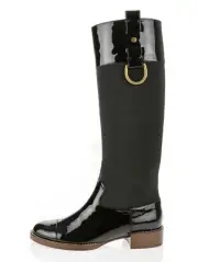 Dolce & Gabbana Black Tall Patent Leather Riding Pull On Boots size 36 $1236