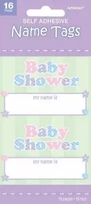Baby Shower Name Tag Stickers 16pk