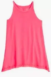 New Pink Justice Lace Hem Flowy Swing Tank Top Shirt Size 20 NWT