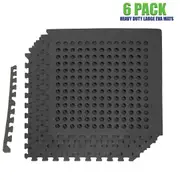6PC Floor Mat Tiles EVA H/Duty Rubber Foam Interlocking Fatigue Shock Absorb Gym