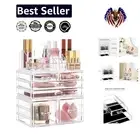 Stackable Acrylic Makeup Organizer with 6 Drawers – Perfect for Skincare & More