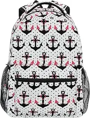 [sanluoli] Polka Dot Black and White Ocean backpack kids 16 inch with name tag chest strap books bag for 1st grade school boys girls mochilas para adolescentes chicas