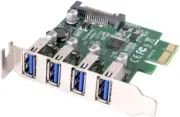 CY Low Profile 4 Ports PCI-E to USB 3.0 HUB PCI Express Expansion Card Adapter 5